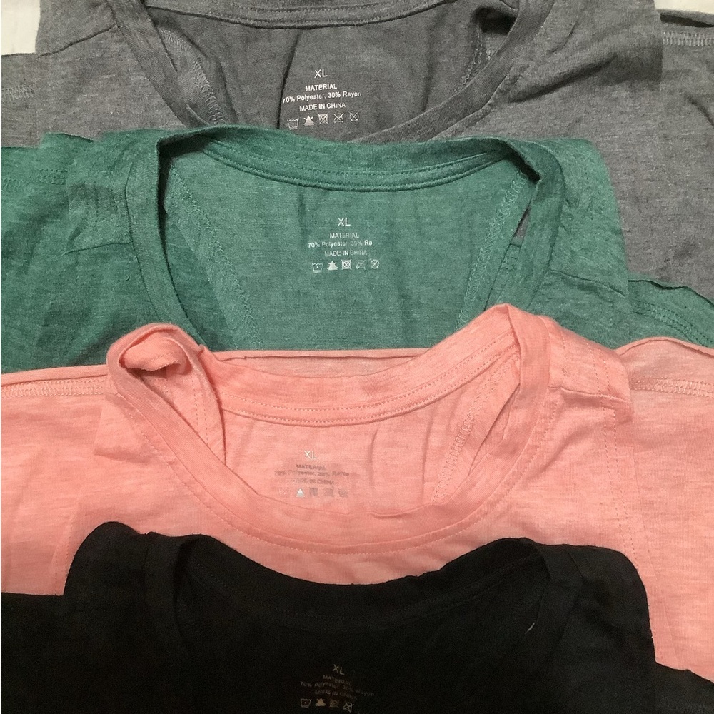 Women's athletic tank top Bundle of 5-XL shirts - Black, Pink, Green, Gray - Picture 2 of 11